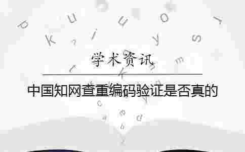 中國學術(shù)查重編碼驗證是否真的