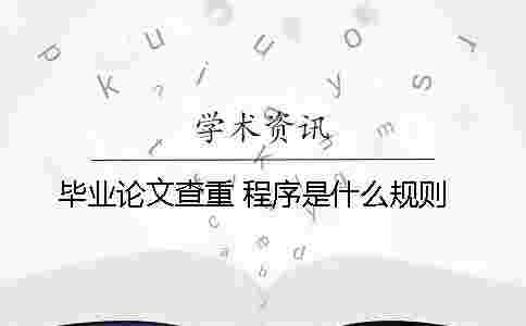 畢業論文查重 程序是什么規則